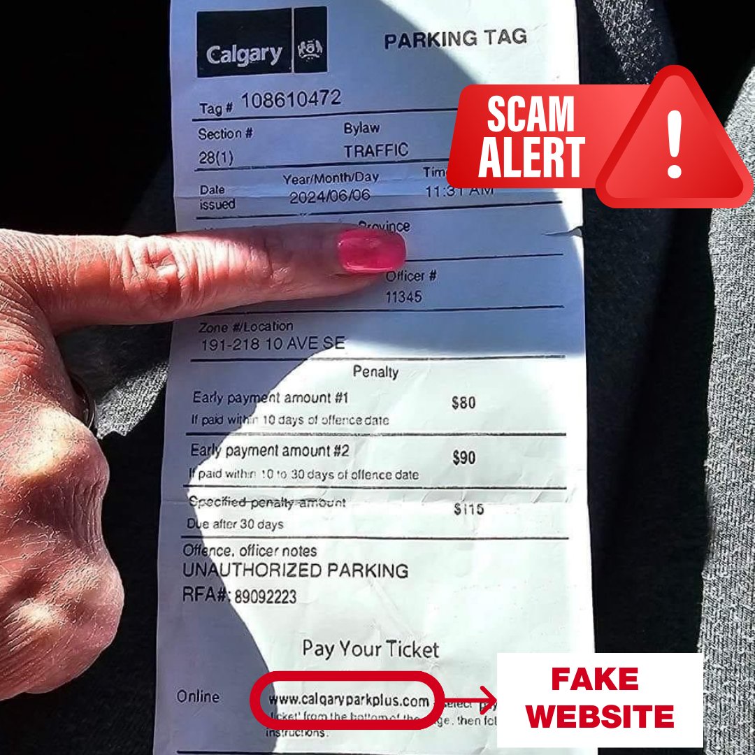 Alerta en Calgary: Estafa de multas de estacionamiento falsas